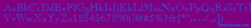 ChopinRegular Font – Blue Fonts on Purple Background