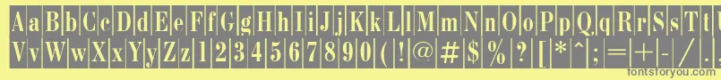 フォントBodonicameoCyrillic – 黄色の背景に灰色の文字