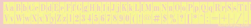 BodonicameoCyrillic-Schriftart – Gelbe Schriften auf rosa Hintergrund