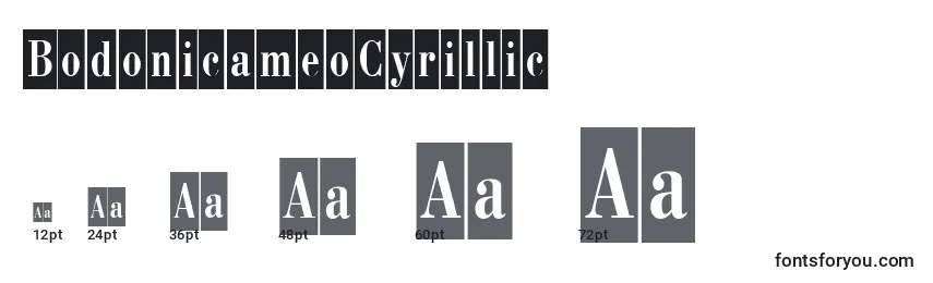 BodonicameoCyrillic Font Sizes