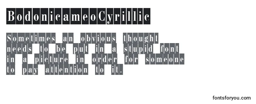 Review of the BodonicameoCyrillic Font