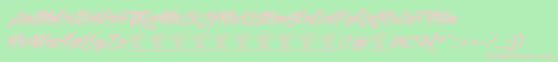 Milasianboldpersonal Font – Pink Fonts on Green Background