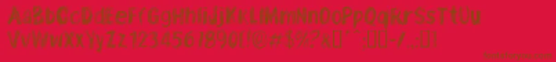 Шрифт TenoclockRegular – коричневые шрифты на красном фоне