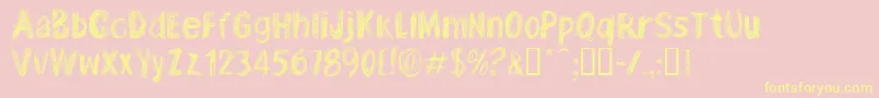 TenoclockRegular-Schriftart – Gelbe Schriften auf rosa Hintergrund