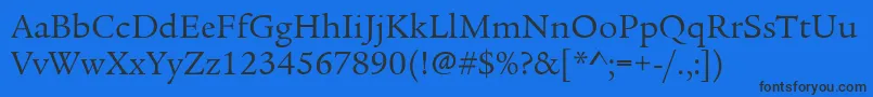 Czcionka LegacySerifItcBook – czarne czcionki na niebieskim tle