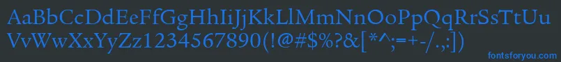 LegacySerifItcBook Font – Blue Fonts on Black Background