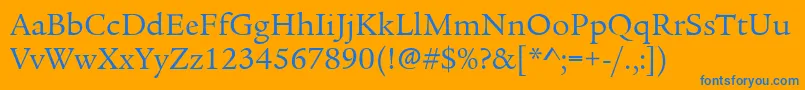 LegacySerifItcBook Font – Blue Fonts on Orange Background