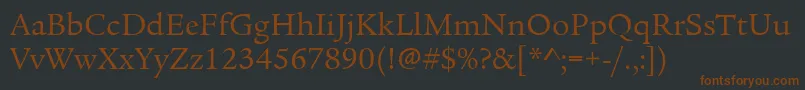 LegacySerifItcBook Font – Brown Fonts on Black Background