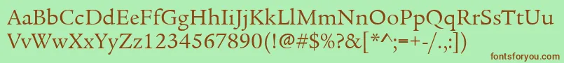 Шрифт LegacySerifItcBook – коричневые шрифты на зелёном фоне