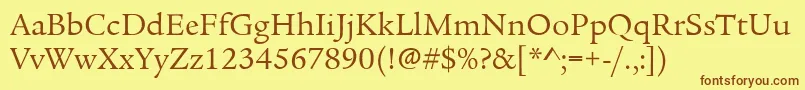 LegacySerifItcBook Font – Brown Fonts on Yellow Background