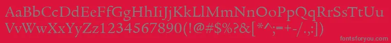 LegacySerifItcBook Font – Gray Fonts on Red Background