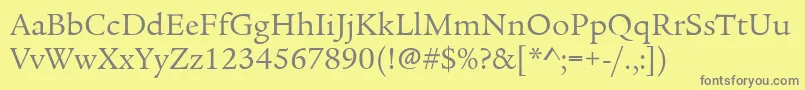 LegacySerifItcBook Font – Gray Fonts on Yellow Background