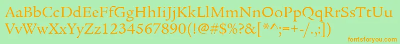 LegacySerifItcBook Font – Orange Fonts on Green Background
