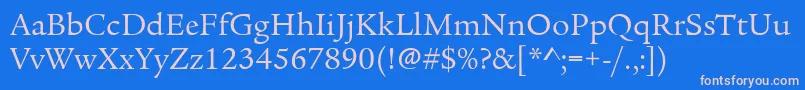 LegacySerifItcBook Font – Pink Fonts on Blue Background