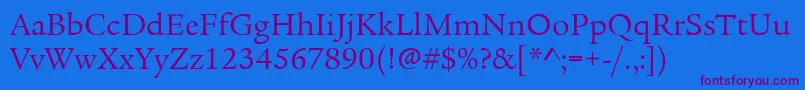 LegacySerifItcBook Font – Purple Fonts on Blue Background