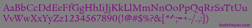 LegacySerifItcBook Font – Purple Fonts on Gray Background