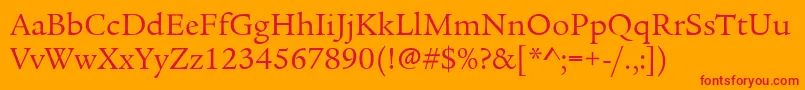 LegacySerifItcBook Font – Red Fonts on Orange Background
