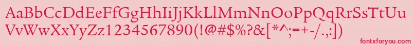 LegacySerifItcBook Font – Red Fonts on Pink Background