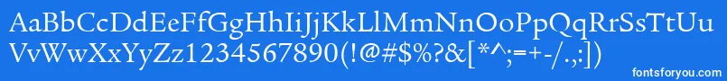 Шрифт LegacySerifItcBook – белые шрифты на синем фоне