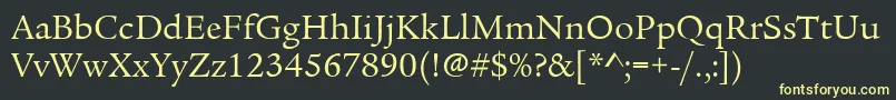 フォントLegacySerifItcBook – 黒い背景に黄色の文字
