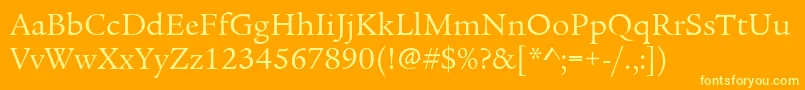 LegacySerifItcBook Font – Yellow Fonts on Orange Background