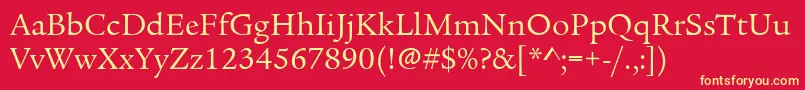 LegacySerifItcBook Font – Yellow Fonts on Red Background