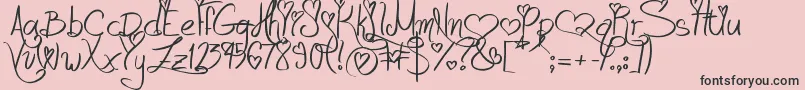 LoveAndPassion Font – Black Fonts on Pink Background