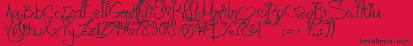 LoveAndPassion Font – Black Fonts on Red Background
