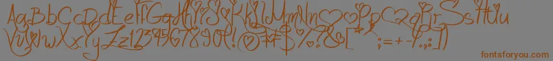 LoveAndPassion Font – Brown Fonts on Gray Background