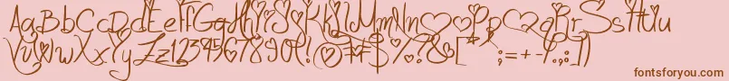 LoveAndPassion Font – Brown Fonts on Pink Background