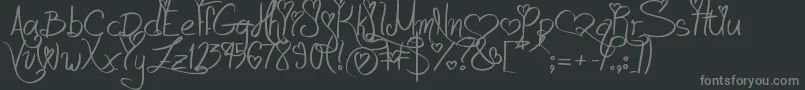 LoveAndPassion Font – Gray Fonts on Black Background