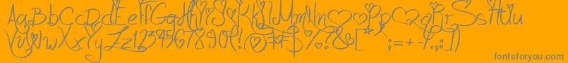 LoveAndPassion Font – Gray Fonts on Orange Background