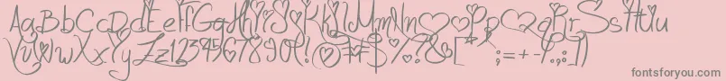 LoveAndPassion Font – Gray Fonts on Pink Background