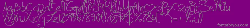 LoveAndPassion Font – Gray Fonts on Purple Background