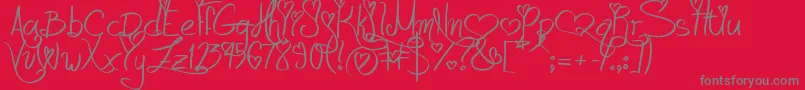 LoveAndPassion Font – Gray Fonts on Red Background