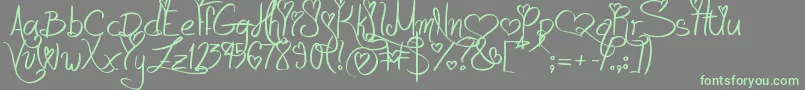 LoveAndPassion Font – Green Fonts on Gray Background