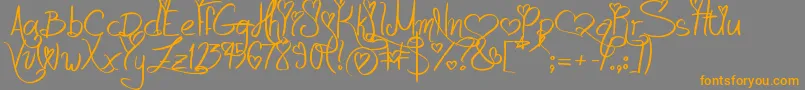 LoveAndPassion Font – Orange Fonts on Gray Background