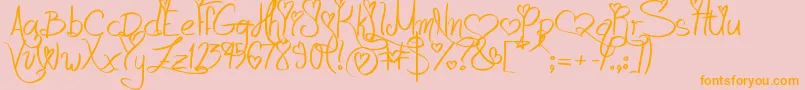 LoveAndPassion Font – Orange Fonts on Pink Background