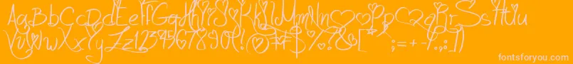 LoveAndPassion Font – Pink Fonts on Orange Background