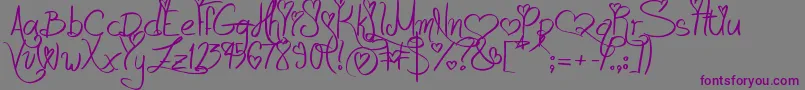 LoveAndPassion Font – Purple Fonts on Gray Background