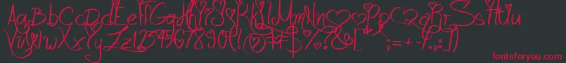 LoveAndPassion Font – Red Fonts on Black Background