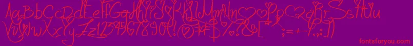 LoveAndPassion-Schriftart – Rote Schriften auf violettem Hintergrund