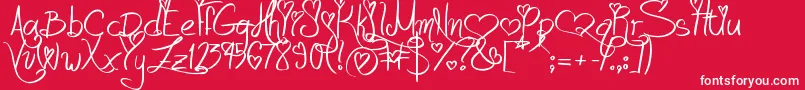Fonte LoveAndPassion – fontes brancas em um fundo vermelho