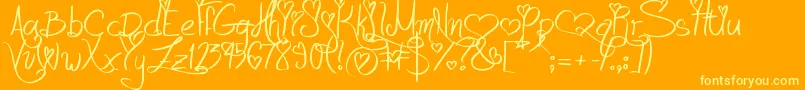 fuente LoveAndPassion – Fuentes Amarillas Sobre Fondo Naranja