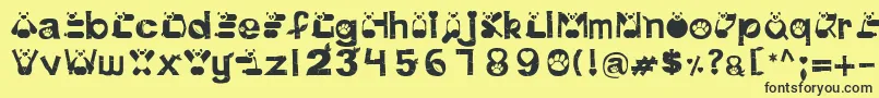 PinkPanda-Schriftart – Schwarze Schriften auf gelbem Hintergrund