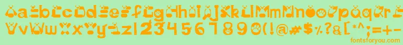 PinkPanda Font – Orange Fonts on Green Background