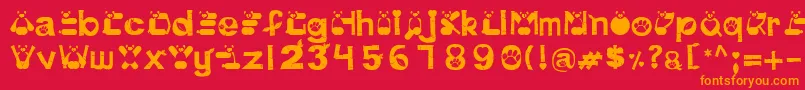 PinkPanda Font – Orange Fonts on Red Background