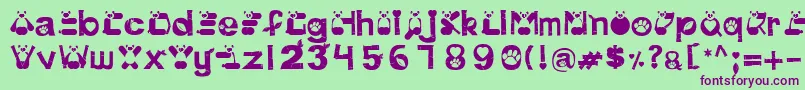 Шрифт PinkPanda – фиолетовые шрифты на зелёном фоне