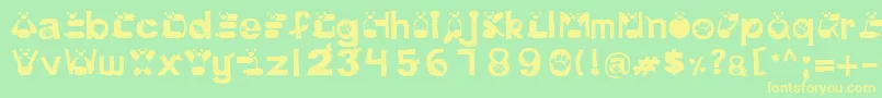 PinkPanda Font – Yellow Fonts on Green Background