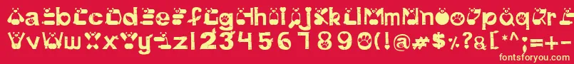 Шрифт PinkPanda – жёлтые шрифты на красном фоне